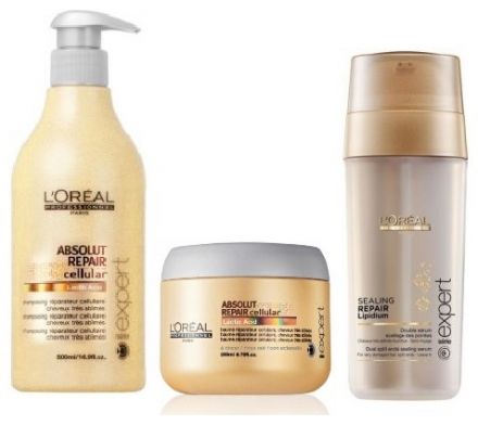 L´oréal Professionnel Expert Absolut Repair Lipidium Vánoční sada - Šampon 500ml + Maska 200ml + Dvojité sérum 2x15ml Dárková sada
