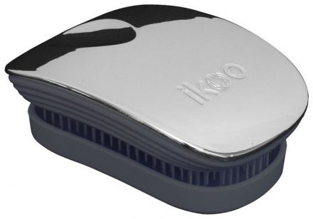Ikoo Pocket Metallic Black Oyster - Kartáč na vlasy černo-stříbrný
