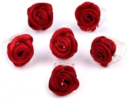 Skřipec do vlasů - růžička tmavě červená 1ks