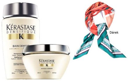 Kérastase Densifique Summer Set - Hydratační a obnovující šampon 250ml + Hydratační a obnovující maska 200ml + Módní šátek Dárková sada