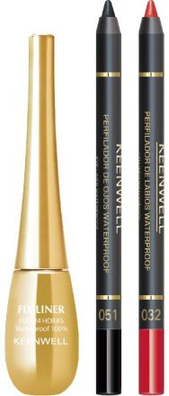 Keewell Underline Your Beauty Kit - Fix Liner 24H 7ml + Tužka na oči č.51 1,5g.+ Tužka na rty č.32 1,5g. Dárková sada