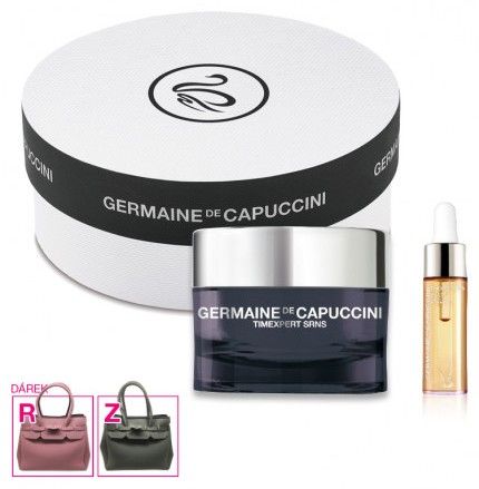 Germaine de Capuccini Timexpert SRNS Vánoční Sada - Krém pro obnovu pleti 50 ml + Elixír 15 ml + kabelka Dárková sada