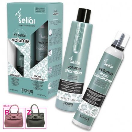 Echosline Volume Vánoční Sada - Šampon Volume 350 ml + penový kondicioner 200 ml + kabelka Dárková sada