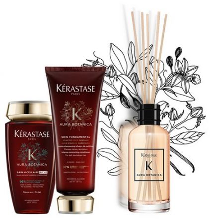 Kerastase Aura Botanica Sada - Šampon Aura Botanica 250 ml + péče Aura Botanica 200 ml + interierová vůně 200 ml Dárková sada