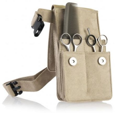 Kadeřnická kapsa na nůžky Písková barva