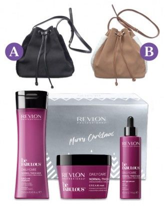 Revlon Professional Be Fabulous Vánoční sada pro normální vlasy - Šampon 250 ml + maska 200 ml + sérum 80 ml + kabelka Dárková sada