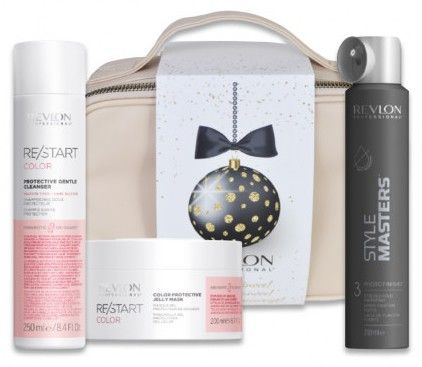 Revlon Professional Restart Color Vánoční sada - Šampon protective Gertle 250 ml + maska 200 ml + lak na vlasy 200 ml Dárková sada
