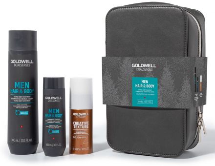 Goldwell Dualsenses Men Vánoční Sada - Pánský šampon 300 ml + Pánský šampon 100 ml + Stylingová krémová pasta 100 ml Dárková sada