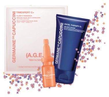 Germaine de Capucini Spring Radiance Set - Pěnový peeling 150ml + Pure C sérum 4x6ml + Flash C maska 2ks + Tužka na oči Kohl Kajal černá Dárková sada