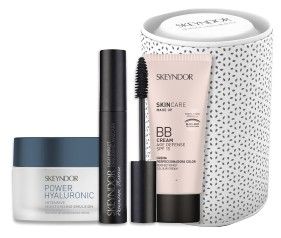 Skeyndor Power Hyaluronic Normální až Mastná Pleť Set - Hydratační emulze 50 ml + řasenka Černá 10 ml + BB cream č.2 40 ml Dárková sada
