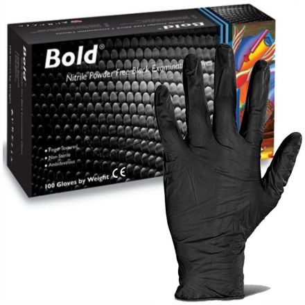 Bold®Aurelia® Black Nitrile Gloves - Jednorázové nitrilové rukavice M Černé 100ks
