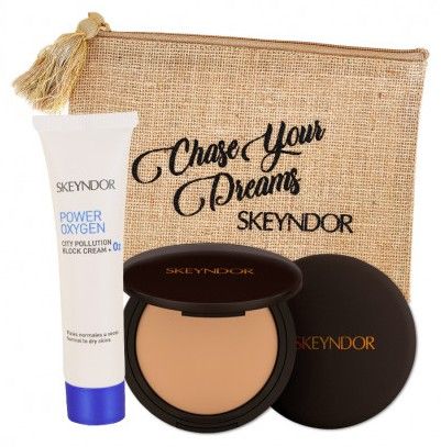 Skeyndor Power Sun Expertise Sada X - Kompaktní make-up č. 02 9 gr + krém power oxygen 15 ml Dárková sada