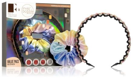 Invisibobble Rosie Fortescue Trendy Treasure Kit - Gumička do vlasů 1 ks + nastavitelná čelenka 1 ks Dárková sada