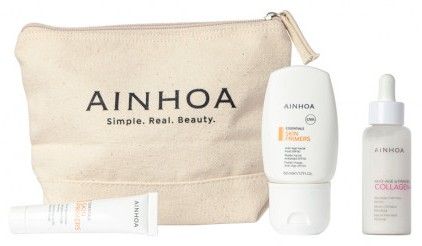 Ainhoa Collagen Set - Rýžový peeling 15 ml + oční krém 15 ml + sérum pro zpevnění 50 ml Dárková sada