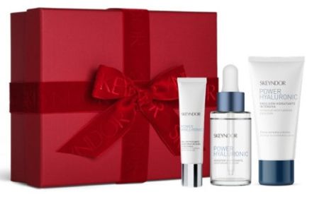 Skeyndor Power Hyaluronic Vánoční Set - Hydratační Emulze pro normální až smíšenou pleť 50 ml + Hydratační booster 30 ml + chladivý oční gel 15 ml Dárková sada