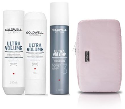 Goldwell Dualsenses Ultra Volume Vánoční Set - Šampon 250ml + Kondicioner 200ml + Pěnové tužidlo Power Whip 300ml + Neceser Dárková sada