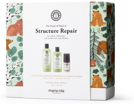 Maria Nila Structure Repair Box 21 - Šampon 350 ml + kondicionér 300 ml sprej 75 ml Dárková sada