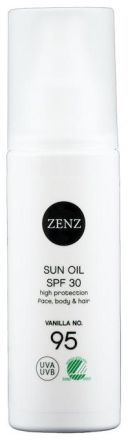 Zenz Organic No. 95 SUN Oil SPF 30 High protection face body & hair VANILLA - Opalovací olej SPF30 vanilka 150 ml