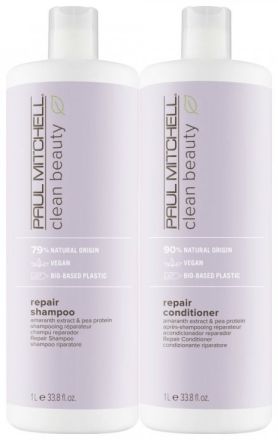 Paul Mitchell Clean Beauty Repair Save Big Duo Set - Šampon 1000 ml + kondicionér 1000 ml + Ručník Dárková sada