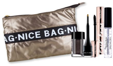 Pierre René Set Eye Vánoční Sada - Gelové linky č. 01 2,5 ml + řasenka 10 ml + fixační gel na obočí 10 ml + oční stíny č. 06 1,8 g Dárková sada