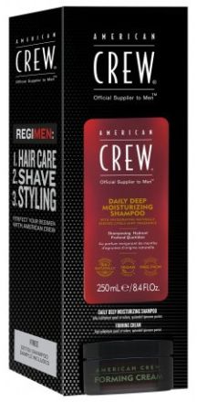 American Crew Set Regimen - Hydratační šampon 250 ml + fixační krém 80 g Dárková sada