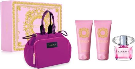 Versace Bright Crystal Set - EDT 90 ml + sprchový gel 100 ml + tělové mléko 100 ml + Kabelka Dárková sada