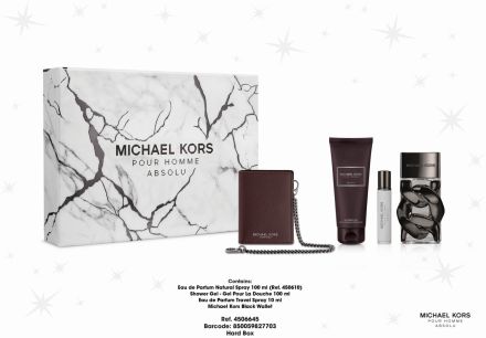 Michael Kors Pour Homme Absolu Vánoční Set - EDP 100 ml + EDP 10 ml + sprchový gel 100 ml + Pánská peněženka Dárková sada