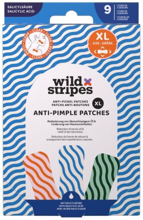 Wild Stripes Anti-Pimple Patches XL Clear - XL náplasti na pupínky 9 ks