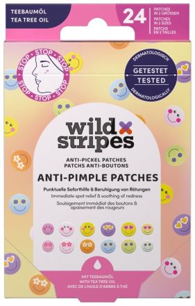 Wild Stripes Anti-Pimple Patches Smile Prevent - Náplati na léčbu pupínku 24 ks