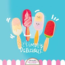 Detangler Ice Cream - Dětský kartáč na vlasy Meloun