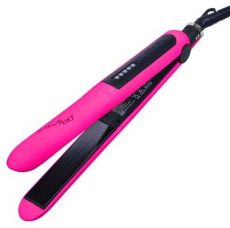 Gettin Fluo Mini Hair Straightener Set - Mini žehlička na vlasy Růžová + kartáč na vlasy Růžový Dárková sada