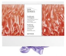 Skeyndor Spa Senses Purifying and Relaxing Set - Pomerančovo-meruňkový peeling 200 ml + sójová masážní svíčka Dárková sada