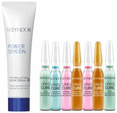 Skeyndor Uniqstories Reparation & Oxygenation Set - Krém Power Oxygen 15 ml + Uniq Cure ampule 7x2 ml Dárková sada