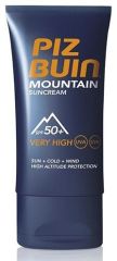 Piz Buin Mountain Sun Cream SPF 50+ - hydratující krém chránící pokožku 50 ml