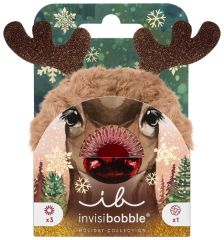 Invisibobble SET Holidays Red Nose Reindeer - Gumička original 3 ks + sprunchie 1 ks Dárková sada