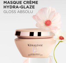 Kérastase Gloss Absolu Créme Hydra-Glaze Masque - Hydratačně-uhlazující krémová maska určená pro pevné, krepaté vlasy 200 ml