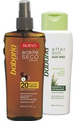 Babaria Sun Aceite Seco Dry Sun Oil - Suchý olej na opalování s kokosem a mléko po opalování SPF20 200ml+150ml