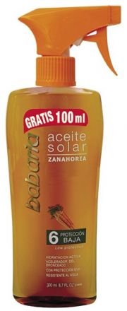 Babaria Sun Aceite Solar Oil - Opalovací olej s výtažkem z mrkve SPF6 300ml