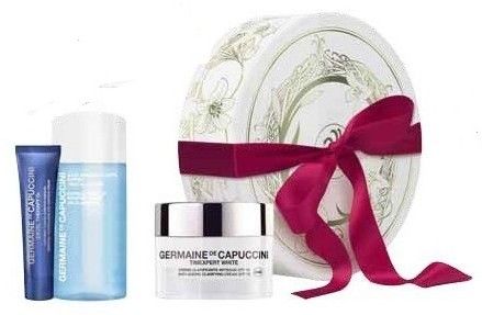 Germaine de Capuccini Timexpert White Art Pack č.6 - Rozjasňující anti-agingový krém SPF 15 50 ml + Esenciální omlazující krém na oční okolí 15 ml + Odličovací pleťová voda 50 ml Dárková sada
