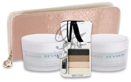 Ainhoa Senskin Letní balíček č.2 - Hydratační krém SPF6 50ml + Výživný krém 50ml + Oční stíny 4 ks č.03 Brownish + Cestovní taška Dárková sada