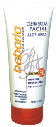 Babaria Crema Solar Fecial - Protivráskový opalovací krém SPF 30 100 ml + voda Aloe Vera 75ml zdarma