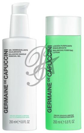 Germaine de Capuccini Options Duo Sada Balance - Odličovací gel 200ml + Čistící pleťová voda 200ml