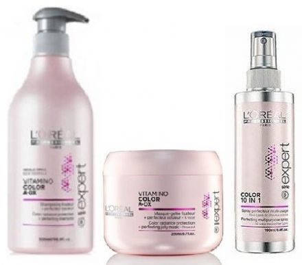 L´oréal Professionnel Expert Vitamino Color AOX Vánoční sada - Šampon 500ml + Maska 200ml + Víceúčelový sprej 190ml Dárková sada