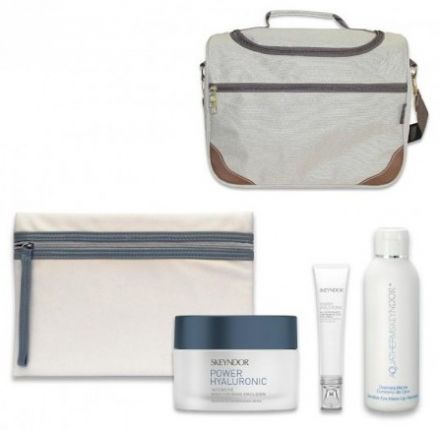 Skeyndor Power Hyaluronic Letní Sada č.1 - Hydratační krém suchá pleť 50ml + Chladivý gel na oční okolí a řasy 15ml + Odličovač očí 150ml + Neceser a letní taška Dárková sada