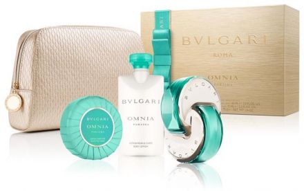 Bvlgari Omnia Paraiba EDT dárková sada W - EDT 65 ml + Tělové mléko 75 ml + Mýdlo 75 g + Kosmetická taška