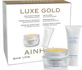 Ainhoa Luxe Gold Duo Sada - Denní a noční krém 50ml + Pleťová maska 30ml Dárková sada