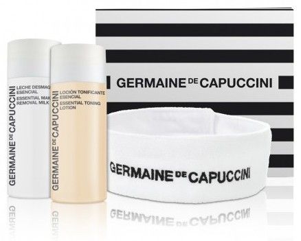 Germaine de Capuccini Options Clean and Beauty Set - Čistící mléko 50ml + Čistící tonikum 50ml + Froté čelenka bílá Dárková sada