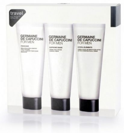 Germaine de Capuccini For Men Travel Set - Emulze po holení 30ml + Krém na holení 30ml + Hydratační krém krém 30ml Dárková sada