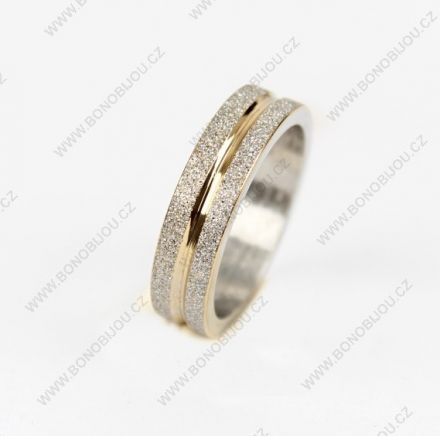 Prsten z nerez oceli s pozlaceným středem 1ks