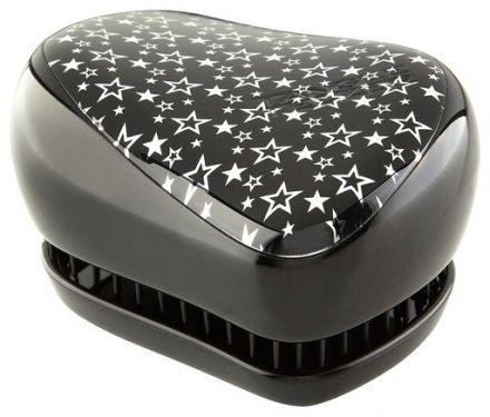 Tangle Teezer Compact Styler Twinkle - kompaktní kartáč na vlasy - Černý/stříbrné hvězdičky